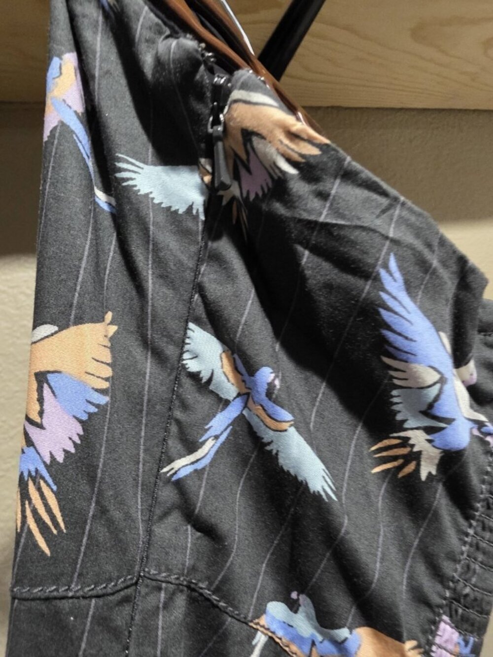 FREE PEOPLE Strapless BIRD PRINT Sunshine of Your Love POCKET Midi DRESS Size 6 - Picture 4 of 5
